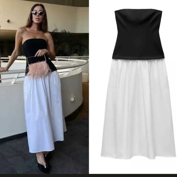 Zara Black and White Maxi dress - Picture 1 of 13